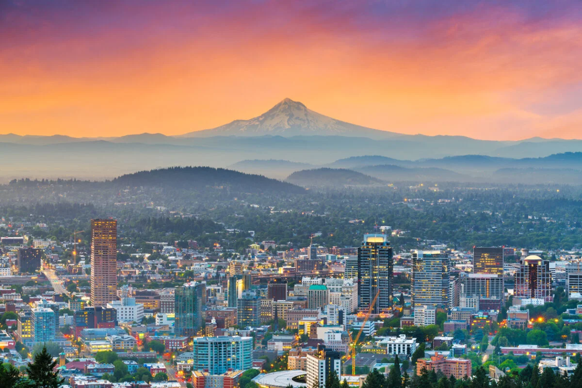 Portland Oregon skyline - Professional wallpaper installation services