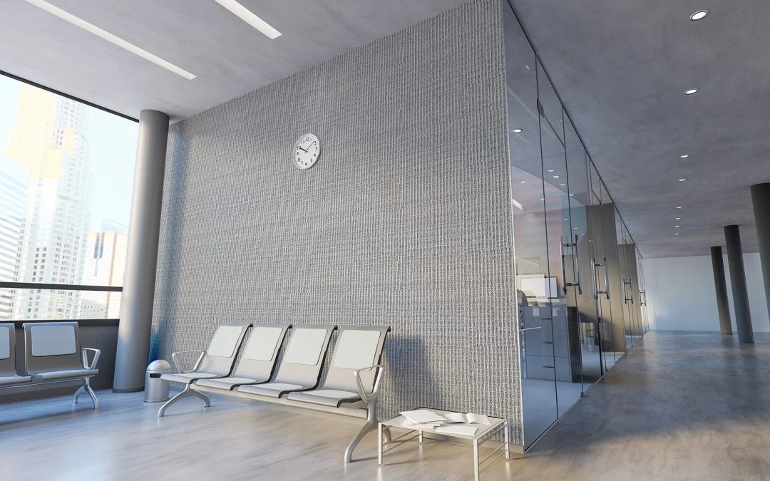 Office wallpaper design installation